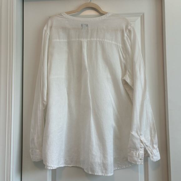 Old Navy Women’s Linen Blend Poppy to Bright White Button Down Shirt XXL - Picture 7 of 9